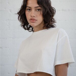 Classic White/grey Crop Top